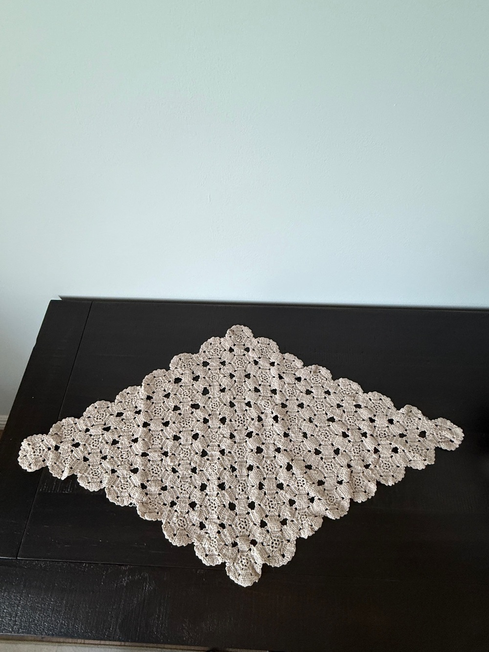 Handmade Crochet Table Doily - Cream/Light Tan